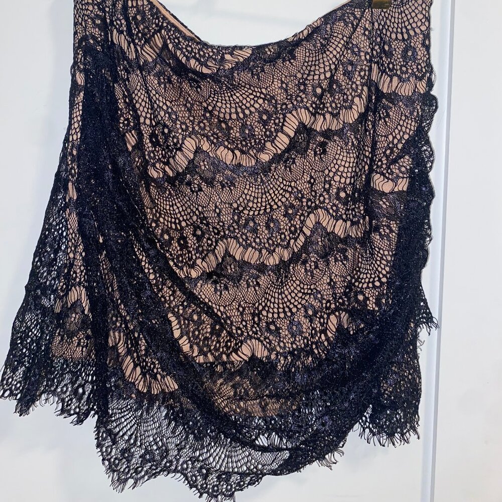 Free people black Zoey Lace Mini Skirt